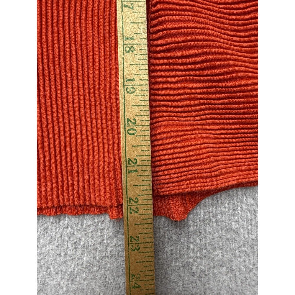 COS Women's Large Orange Ribbed Mock Neck Cotton Sweater Pullover Minimalist‎ - Picture 9 of 12